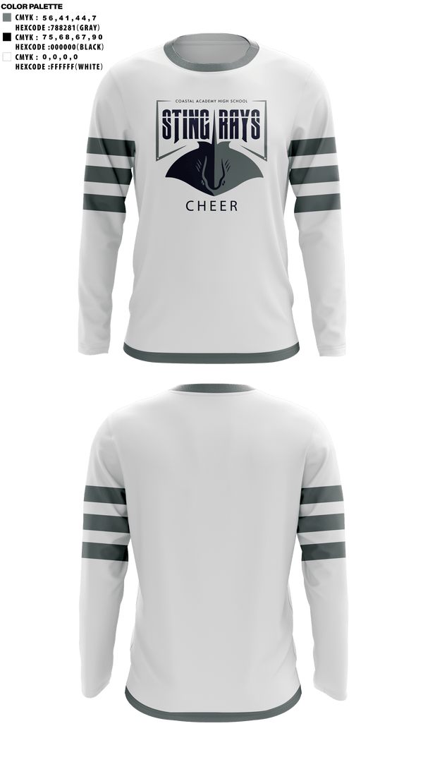 Long Sleeve Performance Shirt, Coastal Academy High School Cheer, Cheer, Teamtime, Team time, sublimation, custom sports apparel, team uniforms, spirit wear, spiritwear, sports uniforms, custom shirts, team store, custom team store, fundraiser sports, apparel fundraiser