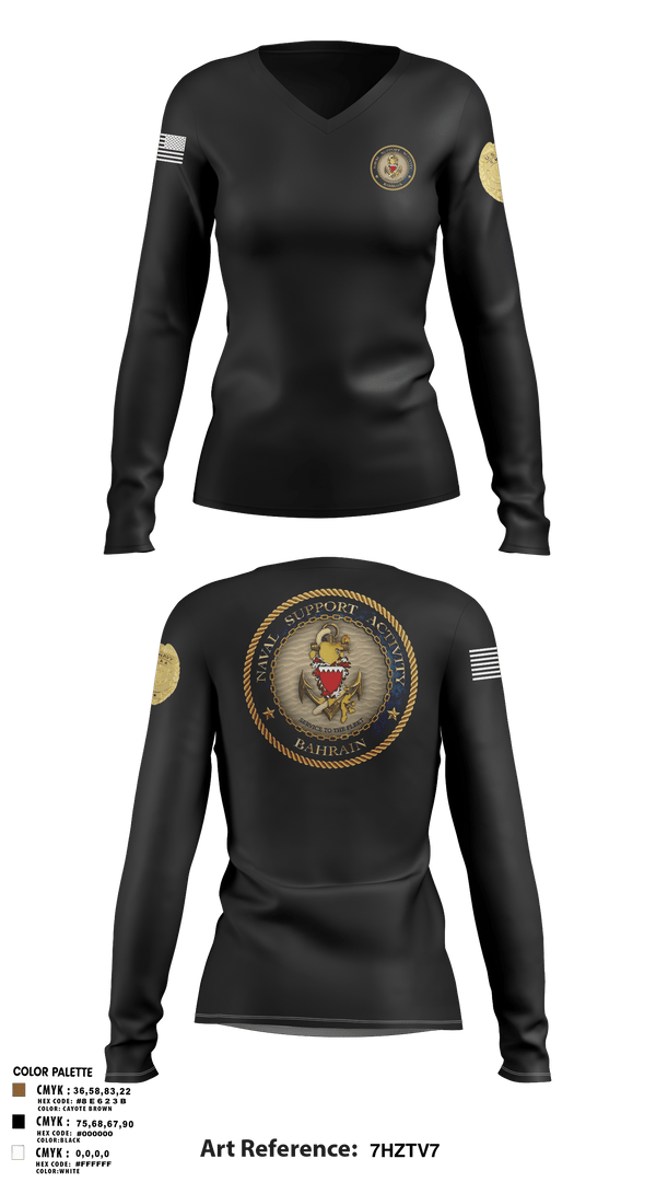 Womens Long Sleeve Vneck Shirt, CMAA, Navy, Teamtime, Team time, sublimation, custom sports apparel, team uniforms, spirit wear, spiritwear, sports uniforms, custom shirts, team store, custom team store, fundraiser sports, apparel fundraiser