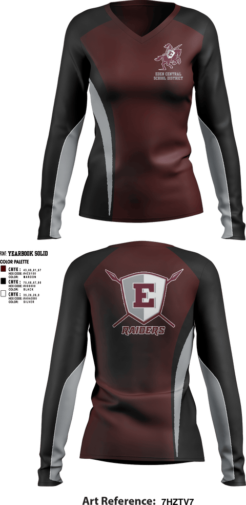 Womens Long Sleeve Vneck Shirt, Eden Central School District Volleyball, Women's Volleyball, Teamtime, Team time, sublimation, custom sports apparel, team uniforms, spirit wear, spiritwear, sports uniforms, custom shirts, team store, custom team store, fundraiser sports, apparel fundraiser
