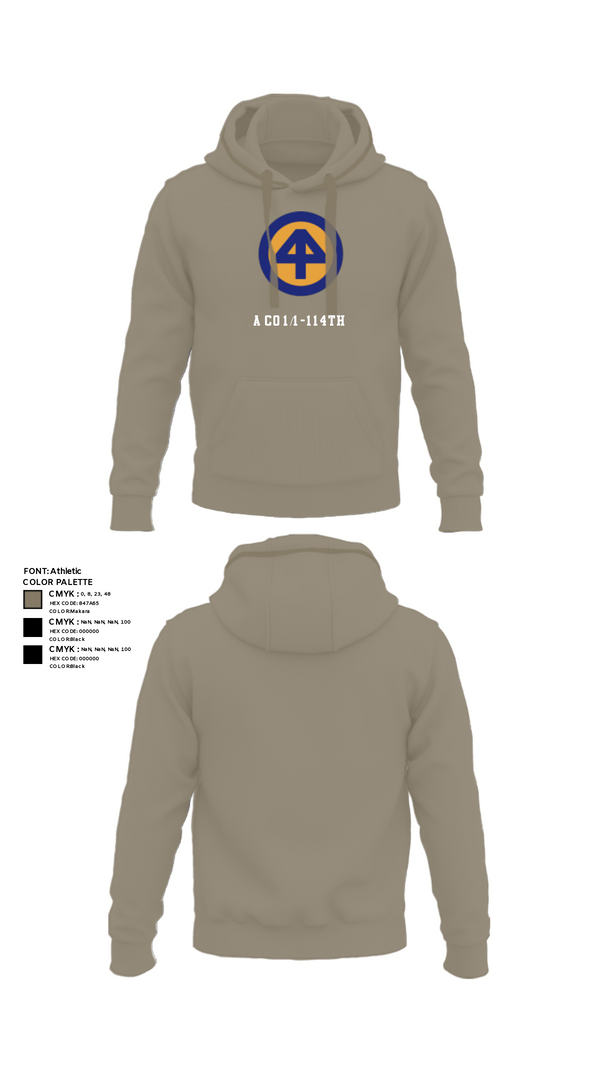 Hoodie, A Co 1/1-114th, Army, Teamtime, Team time, sublimation, custom sports apparel, team uniforms, spirit wear, spiritwear, sports uniforms, custom shirts, team store, custom team store, fundraiser sports, apparel fundraiser