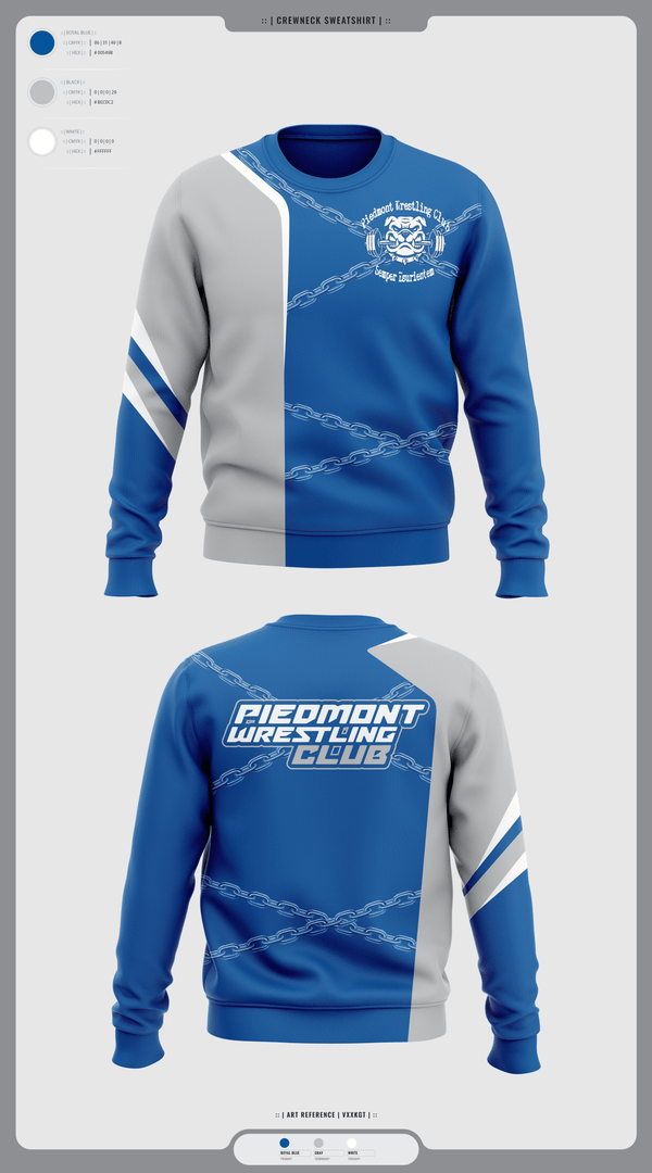 Crew Neck Sweatshirt, Piedmont Youth Wrestling, Wrestling, Teamtime, Team time, sublimation, custom sports apparel, team uniforms, spirit wear, spiritwear, sports uniforms, custom shirts, team store, custom team store, fundraiser sports, apparel fundraiser