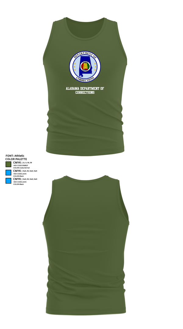 Tank Top, Alabama Department of Corrections, Police, Teamtime, Team time, sublimation, custom sports apparel, team uniforms, spirit wear, spiritwear, sports uniforms, custom shirts, team store, custom team store, fundraiser sports, apparel fundraiser