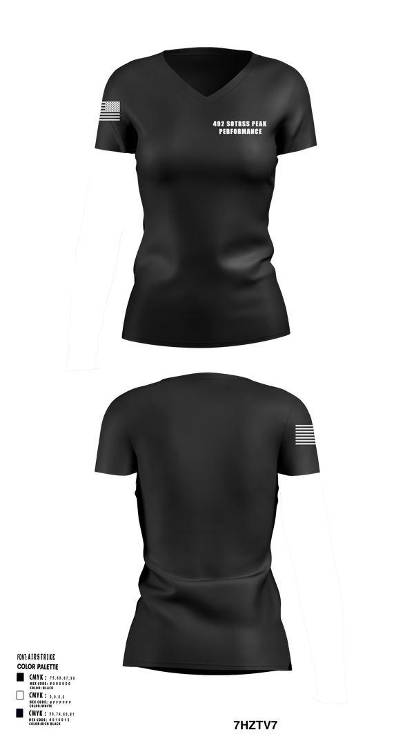 Womens Short Sleeve Vneck Shirt, 492 SOTRSS Peak Performance, Air Force, Teamtime, Team time, sublimation, custom sports apparel, team uniforms, spirit wear, spiritwear, sports uniforms, custom shirts, team store, custom team store, fundraiser sports, apparel fundraiser
