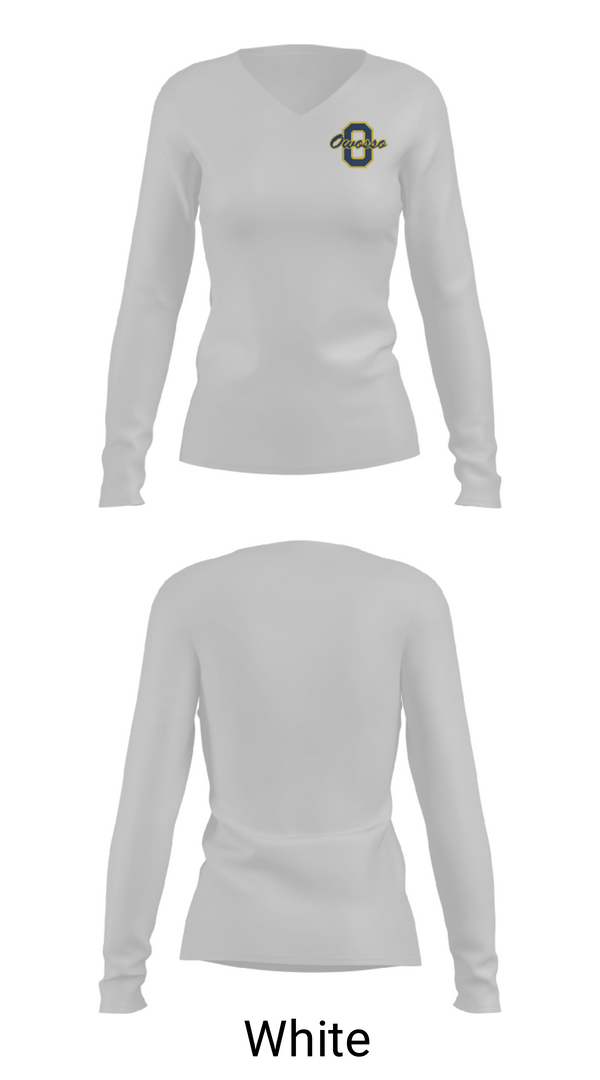 Womens Long Sleeve Vneck Shirt, Owosso High School Golf, Golf, Teamtime, Team time, sublimation, custom sports apparel, team uniforms, spirit wear, spiritwear, sports uniforms, custom shirts, team store, custom team store, fundraiser sports, apparel fundraiser