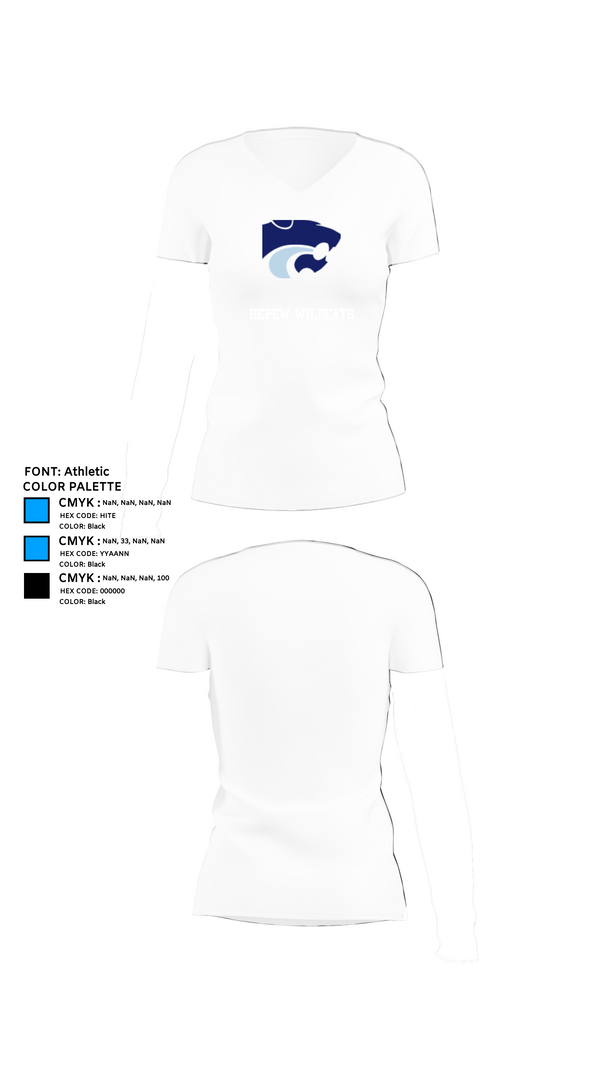 Womens Short Sleeve Vneck Shirt, DEPEW WILDCATS, Bowling, Teamtime, Team time, sublimation, custom sports apparel, team uniforms, spirit wear, spiritwear, sports uniforms, custom shirts, team store, custom team store, fundraiser sports, apparel fundraiser