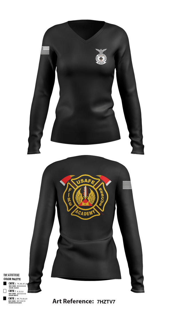 Women's Long Sleeve Vneck Shirt, 435th CTS, Air Force, Teamtime, Team time, sublimation, custom sports apparel, team uniforms, spirit wear, spiritwear, sports uniforms, custom shirts, team store, custom team store, fundraiser sports, apparel fundraiser