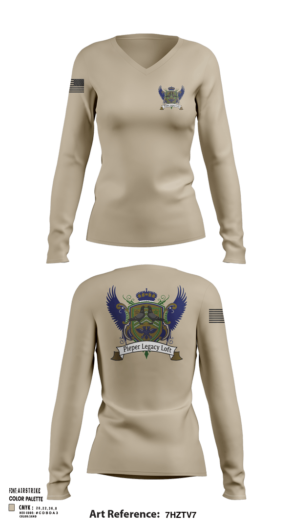 Womens Long Sleeve Vneck Shirt, Pieper Legacy Loft, , Teamtime, Team time, sublimation, custom sports apparel, team uniforms, spirit wear, spiritwear, sports uniforms, custom shirts, team store, custom team store, fundraiser sports, apparel fundraiser