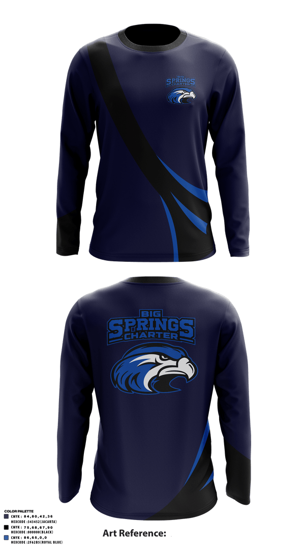 Long Sleeve Performance Shirt, Big Springs Charter School Football, Football, Teamtime, Team time, sublimation, custom sports apparel, team uniforms, spirit wear, spiritwear, sports uniforms, custom shirts, team store, custom team store, fundraiser sports, apparel fundraiser