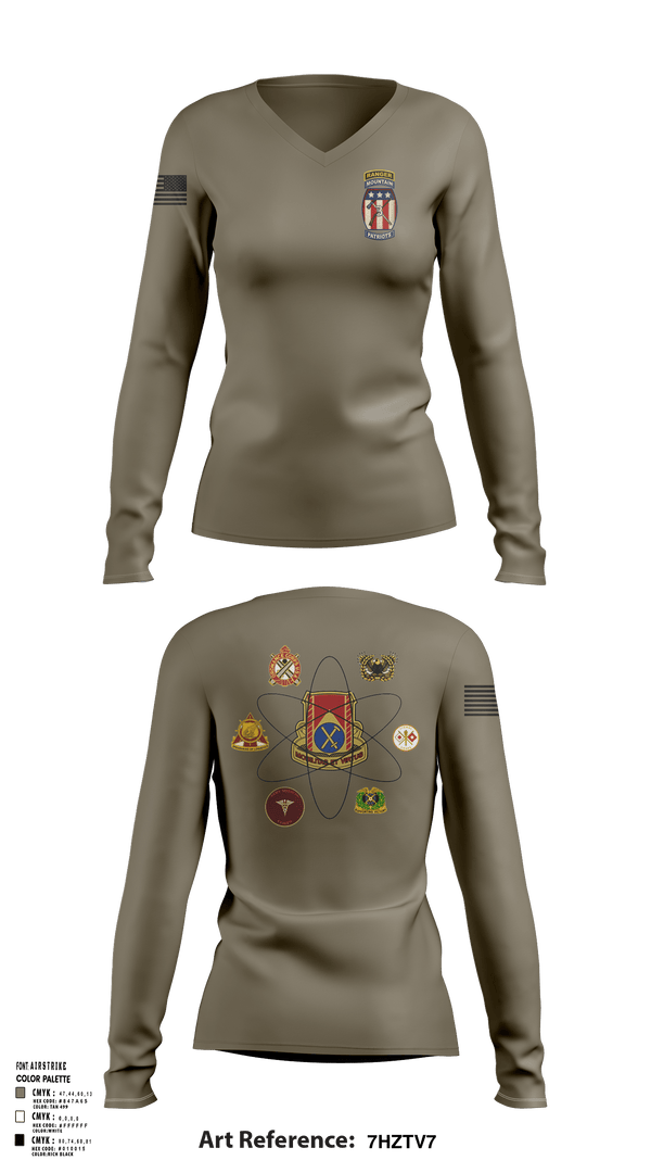 Womens Long Sleeve Vneck Shirt, SPO Nation, Army, Teamtime, Team time, sublimation, custom sports apparel, team uniforms, spirit wear, spiritwear, sports uniforms, custom shirts, team store, custom team store, fundraiser sports, apparel fundraiser