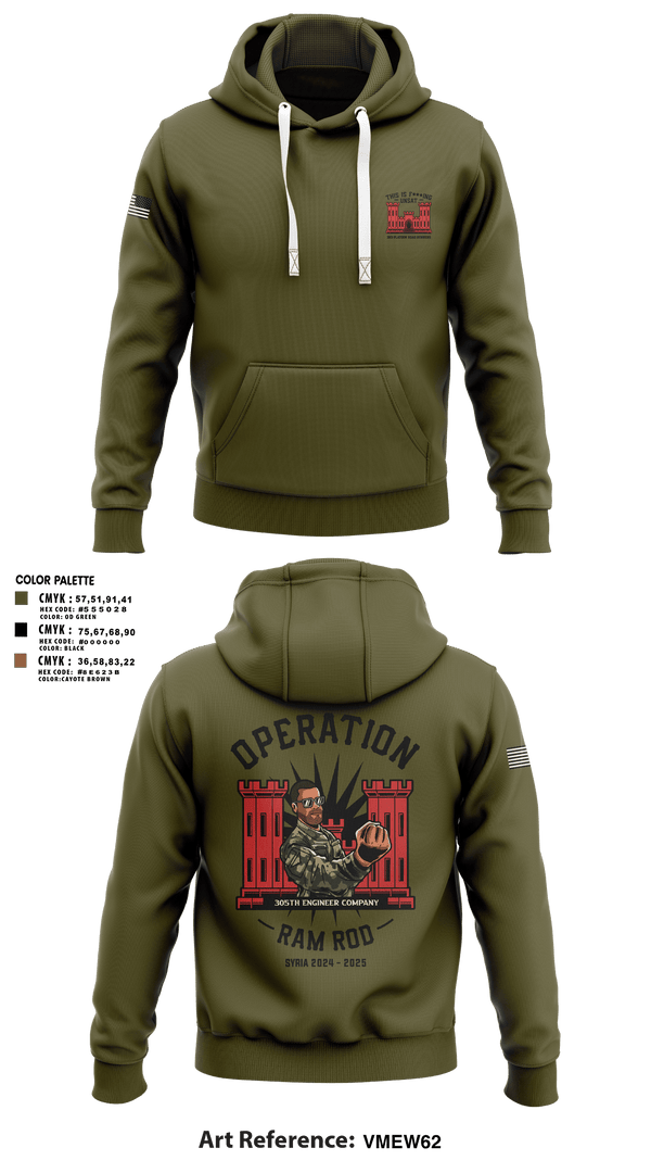 Hoodie, 305th En Co, Army, Teamtime, Team time, sublimation, custom sports apparel, team uniforms, spirit wear, spiritwear, sports uniforms, custom shirts, team store, custom team store, fundraiser sports, apparel fundraiser