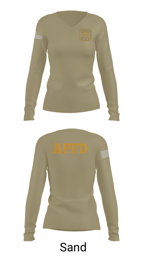 Womens Long Sleeve Vneck Shirt, APSLFD, Fire Department, Teamtime, Team time, sublimation, custom sports apparel, team uniforms, spirit wear, spiritwear, sports uniforms, custom shirts, team store, custom team store, fundraiser sports, apparel fundraiser
