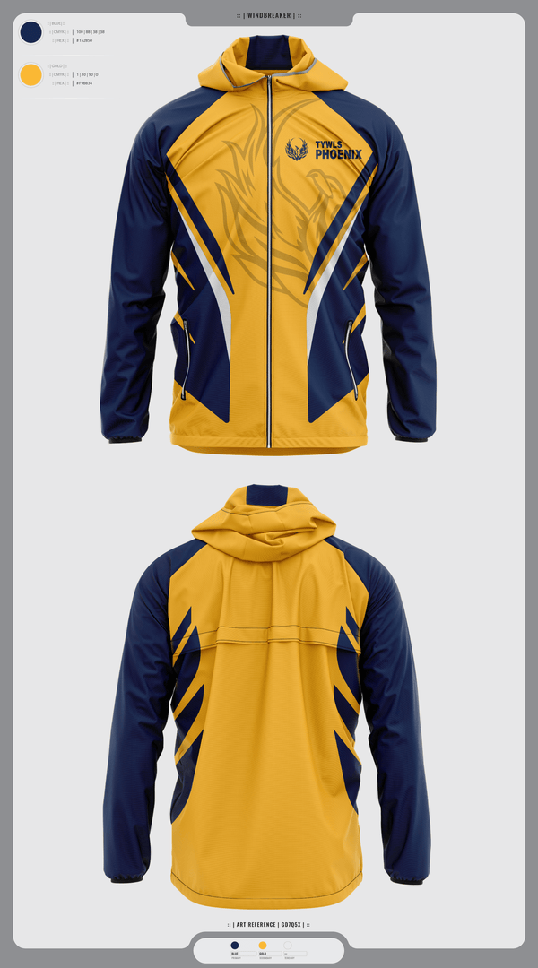 Windbreaker, TYWLS Phoenix, Spirit Store, Teamtime, Team time, sublimation, custom sports apparel, team uniforms, spirit wear, spiritwear, sports uniforms, custom shirts, team store, custom team store, fundraiser sports, apparel fundraiser