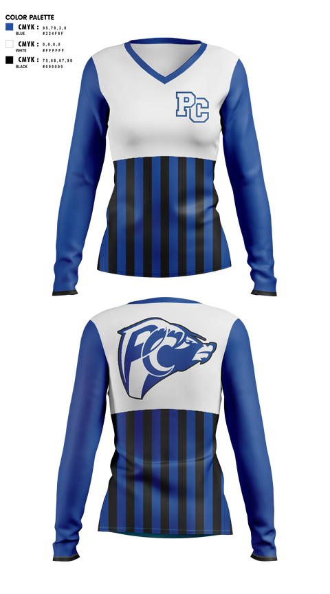 Womens Long Sleeve Vneck Shirt 1, Port Chester High School Bowling, Bowling, Teamtime, Team time, sublimation, custom sports apparel, team uniforms, spirit wear, spiritwear, sports uniforms, custom shirts, team store, custom team store, fundraiser sports, apparel fundraiser