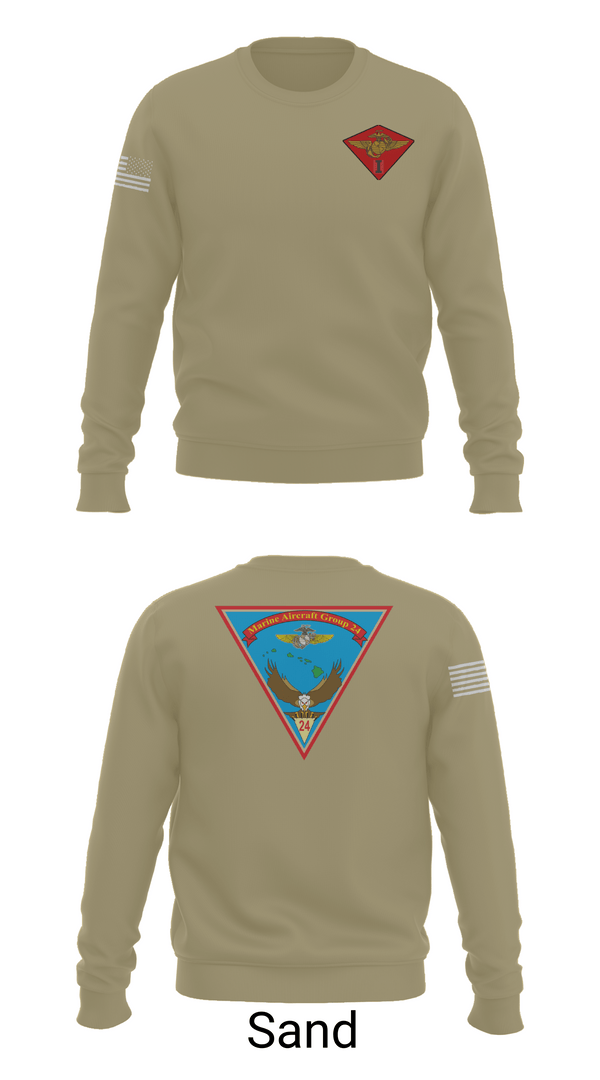 Crew Neck Sweatshirt, Marine Air Group 24, Marines, Teamtime, Team time, sublimation, custom sports apparel, team uniforms, spirit wear, spiritwear, sports uniforms, custom shirts, team store, custom team store, fundraiser sports, apparel fundraiser