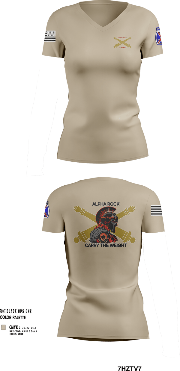 Womens Short Sleeve Vneck Shirt, ALPHA ROCK, Army, Teamtime, Team time, sublimation, custom sports apparel, team uniforms, spirit wear, spiritwear, sports uniforms, custom shirts, team store, custom team store, fundraiser sports, apparel fundraiser