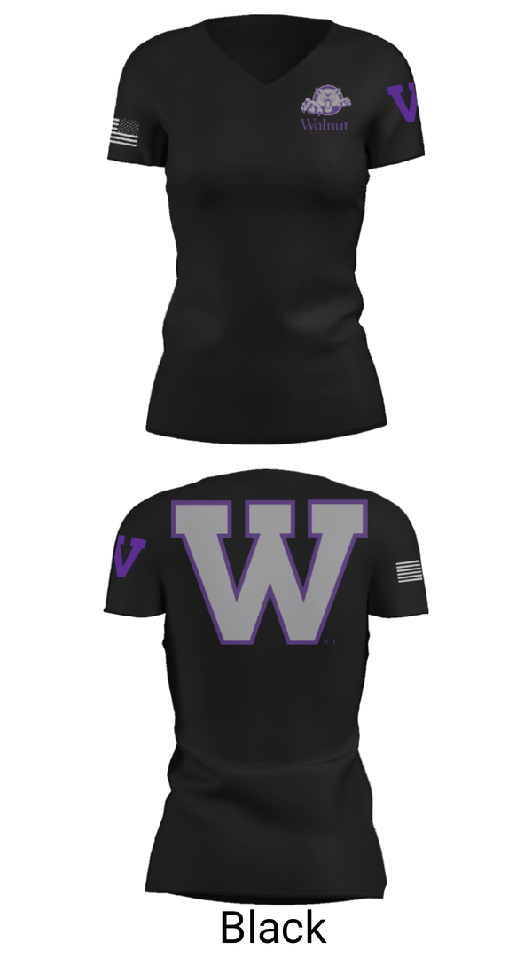 Womens Short Sleeve Vneck Shirt, Walnut Middle School, Spirit Store, Teamtime, Team time, sublimation, custom sports apparel, team uniforms, spirit wear, spiritwear, sports uniforms, custom shirts, team store, custom team store, fundraiser sports, apparel fundraiser