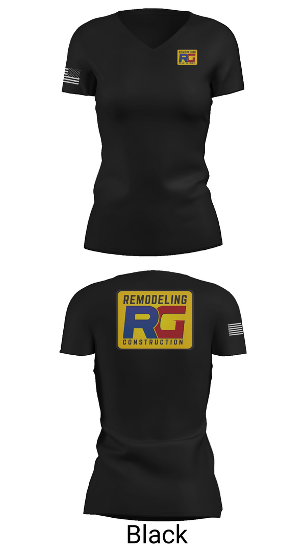 Womens Short Sleeve Vneck Shirt, Rg remodeling, , Teamtime, Team time, sublimation, custom sports apparel, team uniforms, spirit wear, spiritwear, sports uniforms, custom shirts, team store, custom team store, fundraiser sports, apparel fundraiser