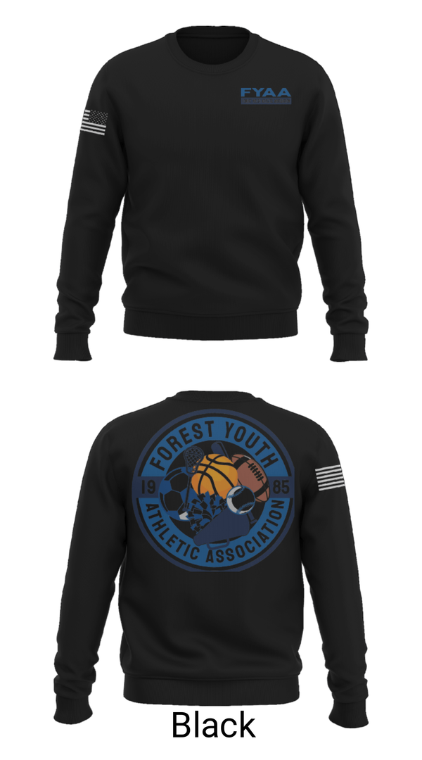 Crew Neck Sweatshirt, Forest Youth Athletic Association Football, Football, Teamtime, Team time, sublimation, custom sports apparel, team uniforms, spirit wear, spiritwear, sports uniforms, custom shirts, team store, custom team store, fundraiser sports, apparel fundraiser