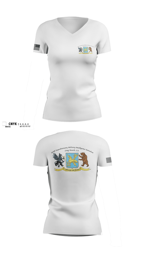 Womens Short Sleeve Vneck Shirt, 250th Military Intelligence Battalion, National Guard, Teamtime, Team time, sublimation, custom sports apparel, team uniforms, spirit wear, spiritwear, sports uniforms, custom shirts, team store, custom team store, fundraiser sports, apparel fundraiser