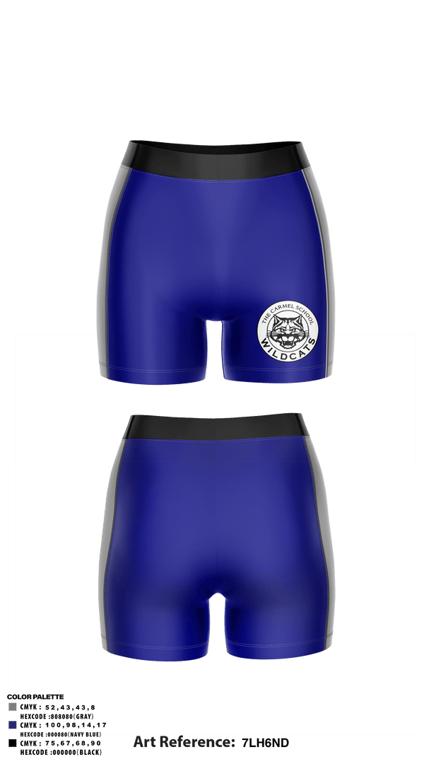 Women's Compression Shorts, The Carmel School Volleyball, Women's Volleyball, Teamtime, Team time, sublimation, custom sports apparel, team uniforms, spirit wear, spiritwear, sports uniforms, custom shirts, team store, custom team store, fundraiser sports, apparel fundraiser