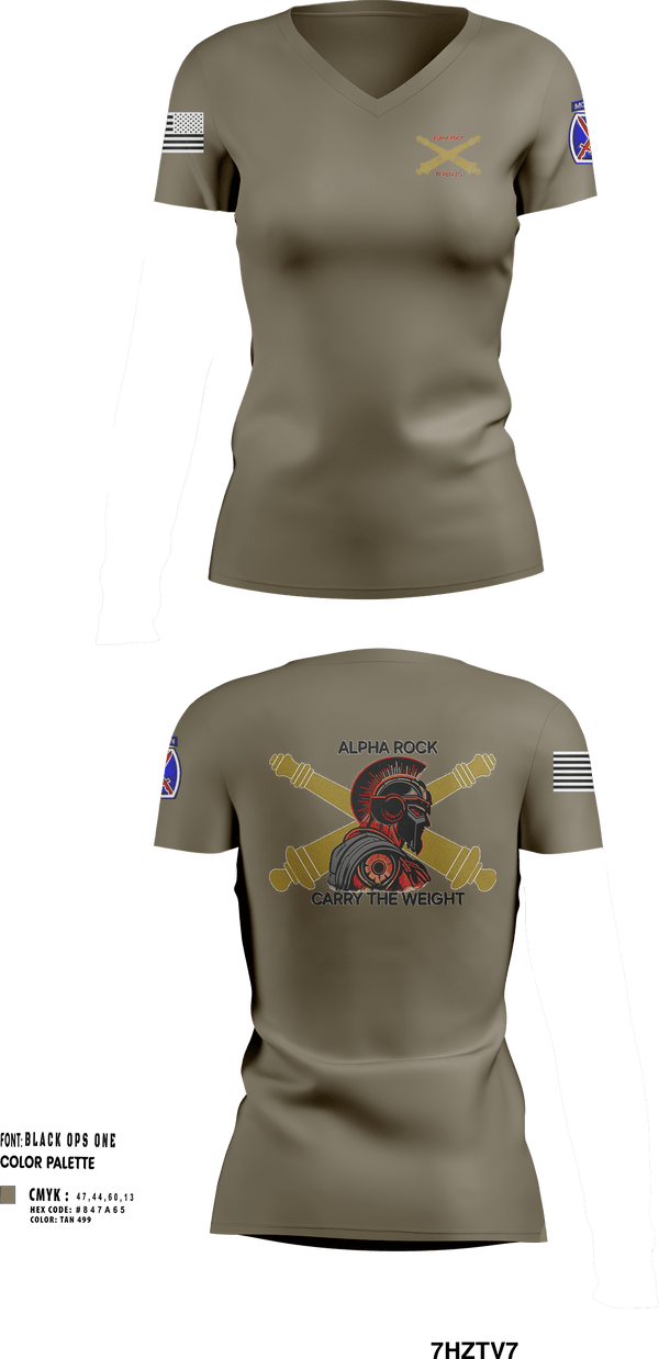 Womens Short Sleeve Vneck Shirt, ALPHA ROCK, Army, Teamtime, Team time, sublimation, custom sports apparel, team uniforms, spirit wear, spiritwear, sports uniforms, custom shirts, team store, custom team store, fundraiser sports, apparel fundraiser