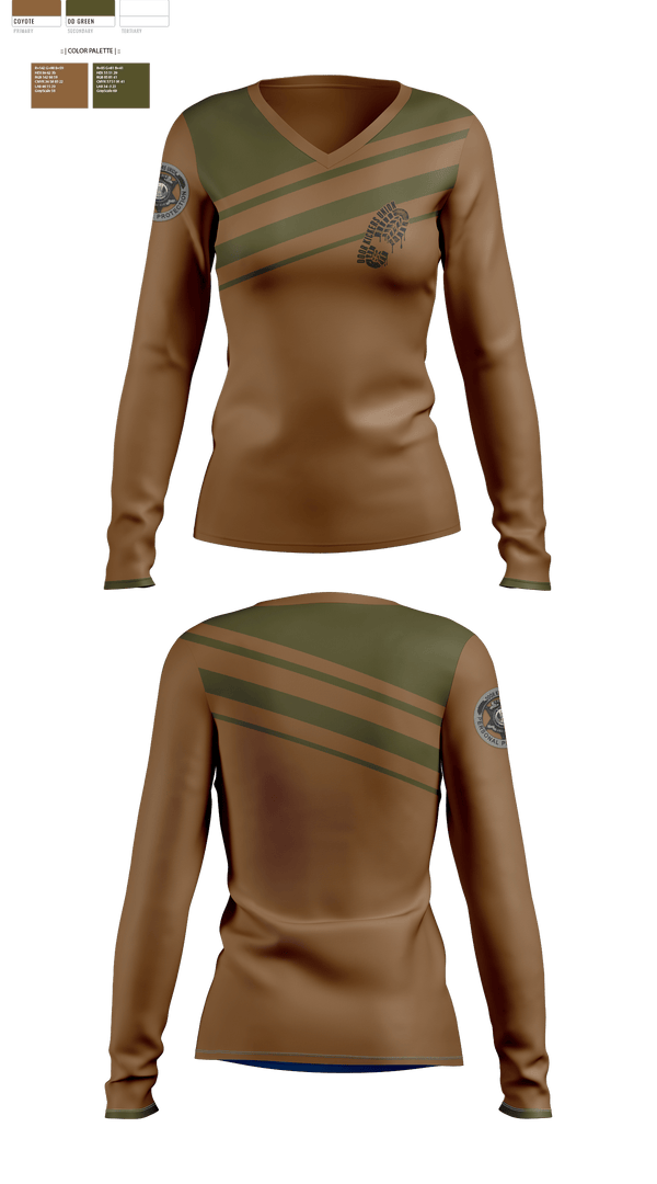 Womens Long Sleeve Vneck Shirt, DKU Protection, , Teamtime, Team time, sublimation, custom sports apparel, team uniforms, spirit wear, spiritwear, sports uniforms, custom shirts, team store, custom team store, fundraiser sports, apparel fundraiser