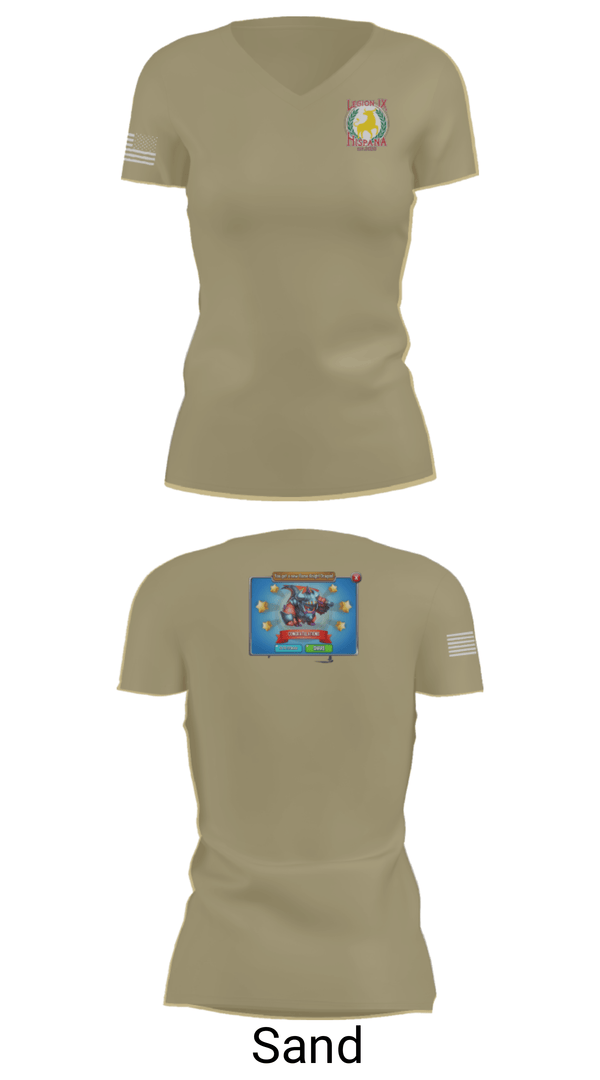 Women's Short Sleeve Vneck Shirt, Legion IX, Army, Teamtime, Team time, sublimation, custom sports apparel, team uniforms, spirit wear, spiritwear, sports uniforms, custom shirts, team store, custom team store, fundraiser sports, apparel fundraiser