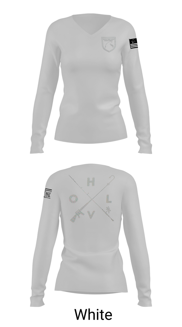 Womens Long Sleeve Vneck Shirt, Hold The Line, , Teamtime, Team time, sublimation, custom sports apparel, team uniforms, spirit wear, spiritwear, sports uniforms, custom shirts, team store, custom team store, fundraiser sports, apparel fundraiser