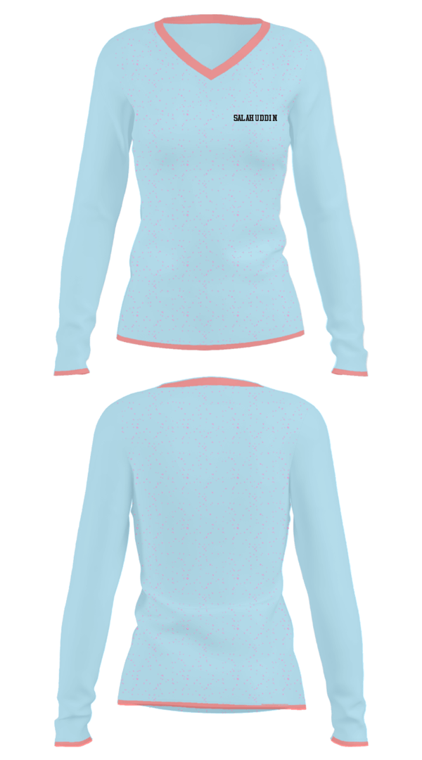 Women's Long Sleeve Vneck Shirt, Salahuddin, Golf, Teamtime, Team time, sublimation, custom sports apparel, team uniforms, spirit wear, spiritwear, sports uniforms, custom shirts, team store, custom team store, fundraiser sports, apparel fundraiser