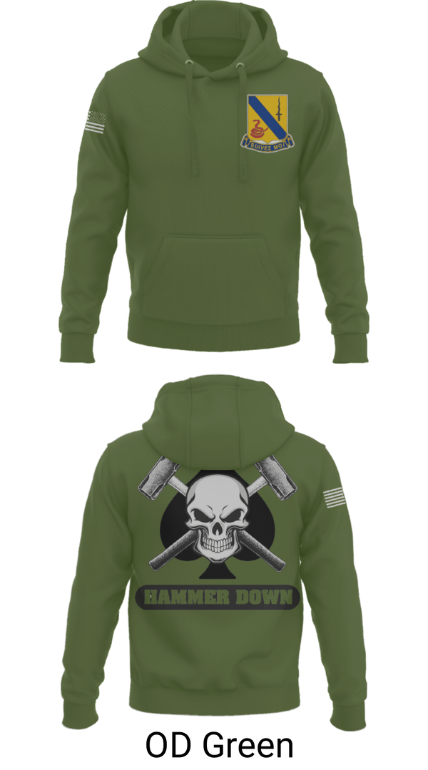 Hoodie, 2-14 CAV ACE HIGH, Army, Teamtime, Team time, sublimation, custom sports apparel, team uniforms, spirit wear, spiritwear, sports uniforms, custom shirts, team store, custom team store, fundraiser sports, apparel fundraiser