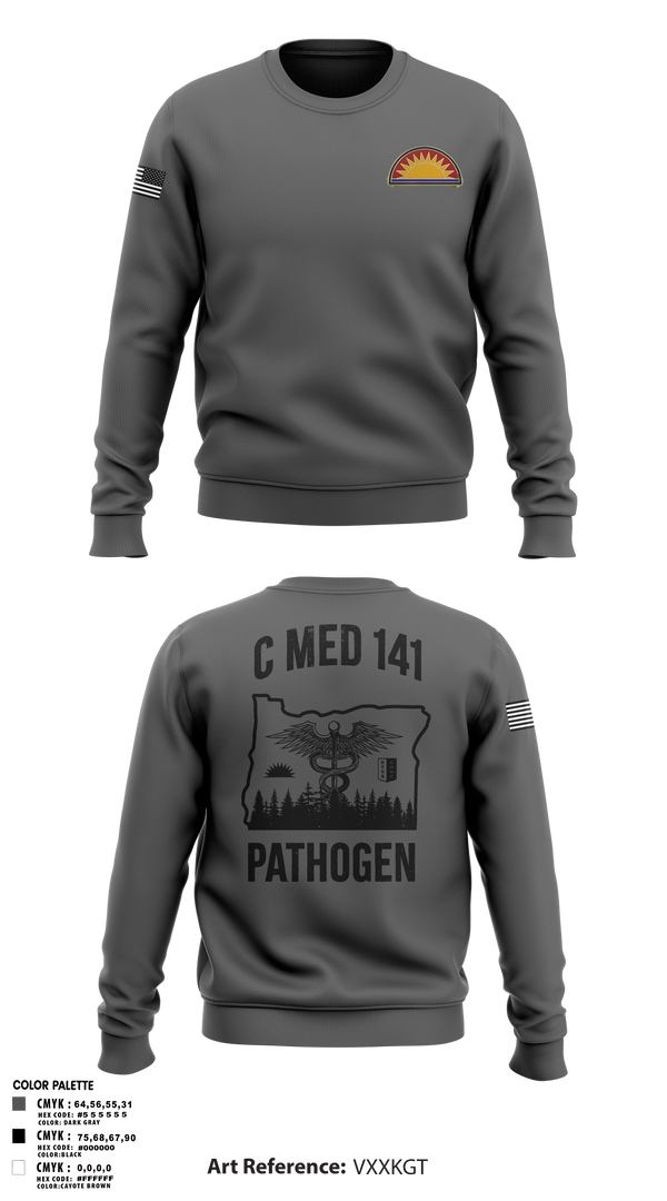 Crew Neck Sweatshirt, C Med, National Guard, Teamtime, Team time, sublimation, custom sports apparel, team uniforms, spirit wear, spiritwear, sports uniforms, custom shirts, team store, custom team store, fundraiser sports, apparel fundraiser