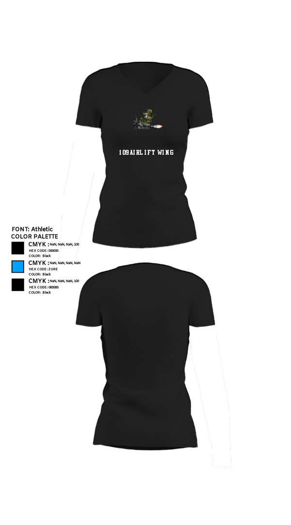 Women's Short Sleeve Vneck Shirt, 109 Airlift Wing, Air Force, Teamtime, Team time, sublimation, custom sports apparel, team uniforms, spirit wear, spiritwear, sports uniforms, custom shirts, team store, custom team store, fundraiser sports, apparel fundraiser