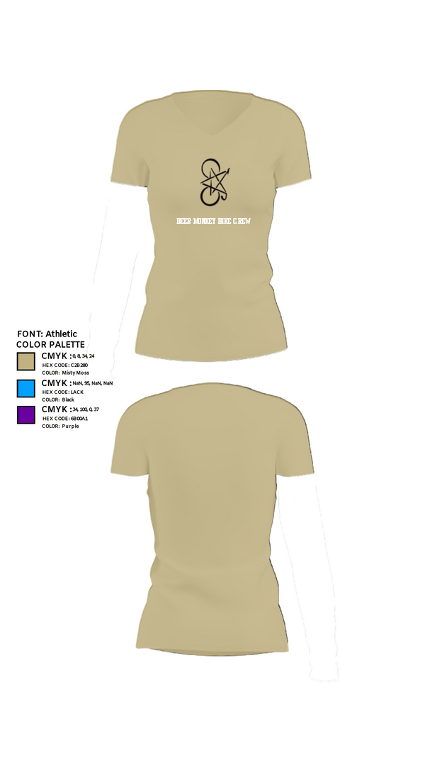 Women's Short Sleeve Vneck Shirt, Beer Monkey Bike Crew, Cycling, Teamtime, Team time, sublimation, custom sports apparel, team uniforms, spirit wear, spiritwear, sports uniforms, custom shirts, team store, custom team store, fundraiser sports, apparel fundraiser