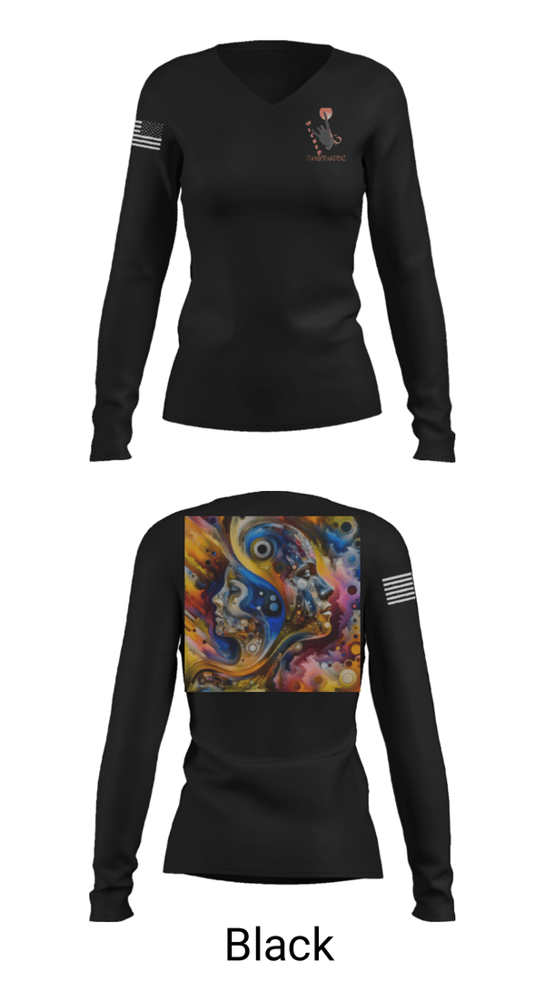 Womens Long Sleeve Vneck Shirt, Wicked Transformationz, , Teamtime, Team time, sublimation, custom sports apparel, team uniforms, spirit wear, spiritwear, sports uniforms, custom shirts, team store, custom team store, fundraiser sports, apparel fundraiser