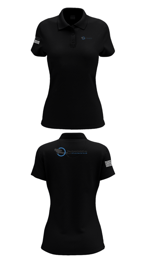 Women's Short Sleeve Performance Polo, Tauchwerkstatt.eu, , Teamtime, Team time, sublimation, custom sports apparel, team uniforms, spirit wear, spiritwear, sports uniforms, custom shirts, team store, custom team store, fundraiser sports, apparel fundraiser