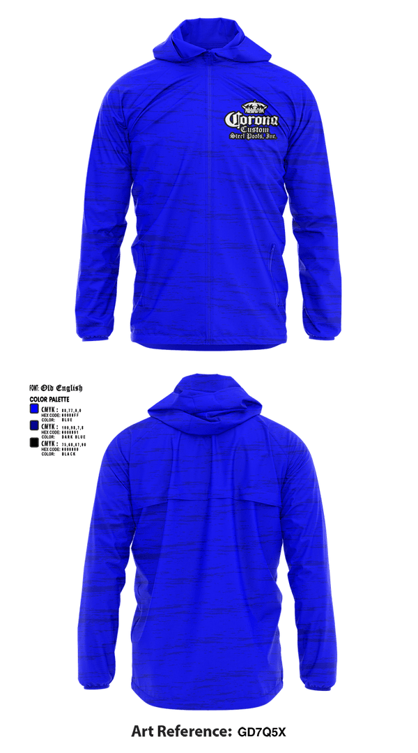 Windbreaker, Corona custom steel pools, , Teamtime, Team time, sublimation, custom sports apparel, team uniforms, spirit wear, spiritwear, sports uniforms, custom shirts, team store, custom team store, fundraiser sports, apparel fundraiser