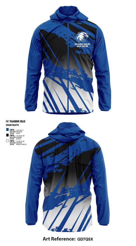 Windbreaker, Columbia Eagles, Men's Soccer, Teamtime, Team time, sublimation, custom sports apparel, team uniforms, spirit wear, spiritwear, sports uniforms, custom shirts, team store, custom team store, fundraiser sports, apparel fundraiser