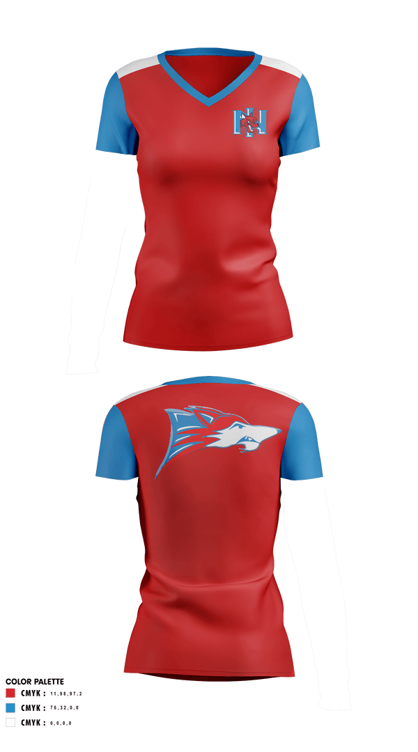 Women's Short Sleeve Vneck Shirt, North Iredell High School Volleyball, Women's Volleyball, Teamtime, Team time, sublimation, custom sports apparel, team uniforms, spirit wear, spiritwear, sports uniforms, custom shirts, team store, custom team store, fundraiser sports, apparel fundraiser