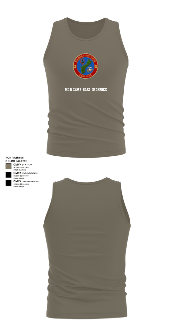 Tank Top, MCB Camp Blaz Ordnance, Marines, Teamtime, Team time, sublimation, custom sports apparel, team uniforms, spirit wear, spiritwear, sports uniforms, custom shirts, team store, custom team store, fundraiser sports, apparel fundraiser