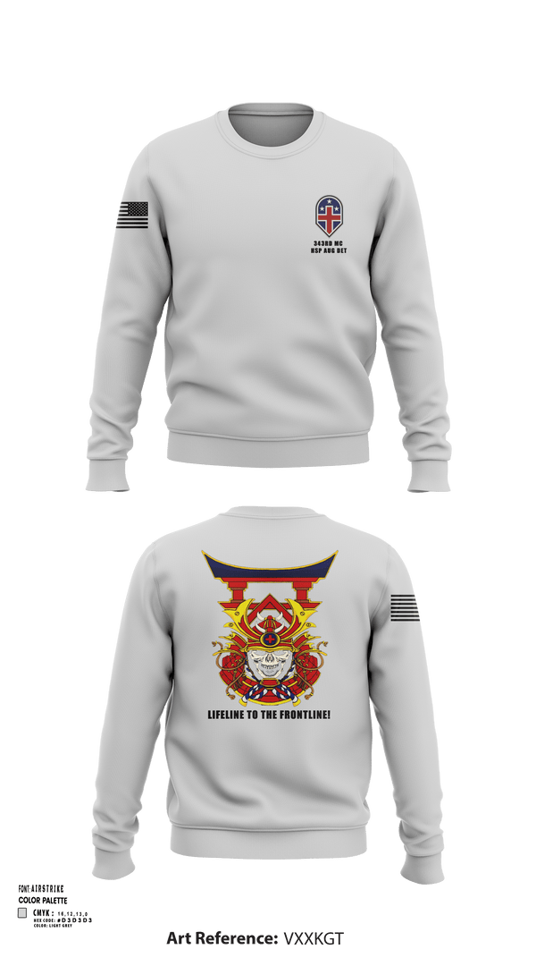 Crew Neck Sweatshirt, 343rd Medical Hospital Augmentation Detachment, , Teamtime, Team time, sublimation, custom sports apparel, team uniforms, spirit wear, spiritwear, sports uniforms, custom shirts, team store, custom team store, fundraiser sports, apparel fundraiser