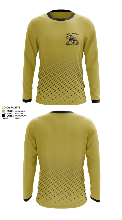 Long Sleeve Performance Shirt, Valley Springs Middle School, Spirit Store, Teamtime, Team time, sublimation, custom sports apparel, team uniforms, spirit wear, spiritwear, sports uniforms, custom shirts, team store, custom team store, fundraiser sports, apparel fundraiser