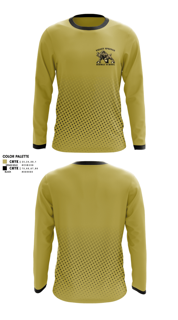 Long Sleeve Performance Shirt, Valley Springs Middle School, Spirit Store, Teamtime, Team time, sublimation, custom sports apparel, team uniforms, spirit wear, spiritwear, sports uniforms, custom shirts, team store, custom team store, fundraiser sports, apparel fundraiser