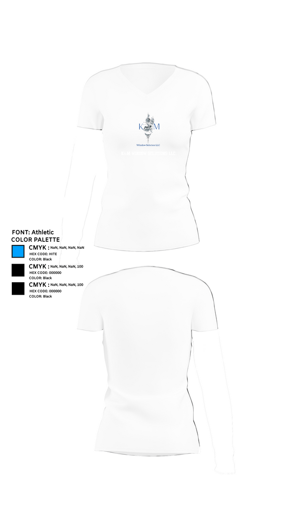 Womens Short Sleeve Vneck Shirt, K&M window solutions llc, , Teamtime, Team time, sublimation, custom sports apparel, team uniforms, spirit wear, spiritwear, sports uniforms, custom shirts, team store, custom team store, fundraiser sports, apparel fundraiser