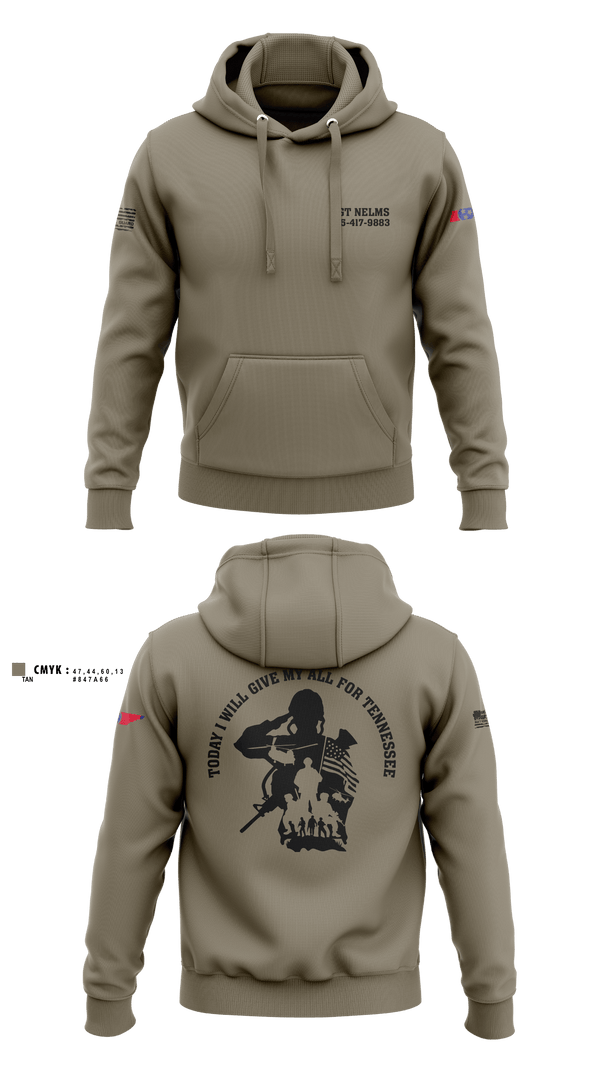 Hoodie, SGT Nelms, National Guard, Teamtime, Team time, sublimation, custom sports apparel, team uniforms, spirit wear, spiritwear, sports uniforms, custom shirts, team store, custom team store, fundraiser sports, apparel fundraiser