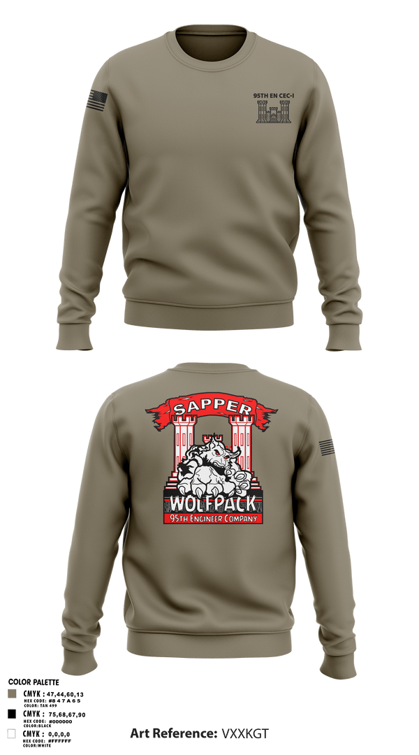 Crew Neck Sweatshirt, 95TH EN, Army, Teamtime, Team time, sublimation, custom sports apparel, team uniforms, spirit wear, spiritwear, sports uniforms, custom shirts, team store, custom team store, fundraiser sports, apparel fundraiser