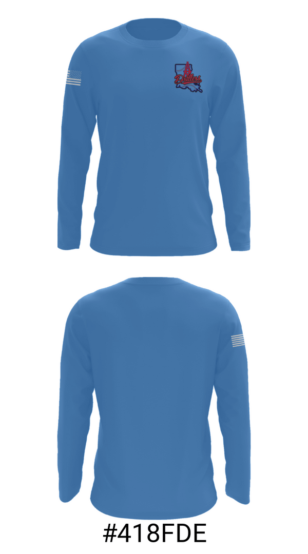 Long Sleeve Performance Shirt, La Drillers, Baseball, Teamtime, Team time, sublimation, custom sports apparel, team uniforms, spirit wear, spiritwear, sports uniforms, custom shirts, team store, custom team store, fundraiser sports, apparel fundraiser