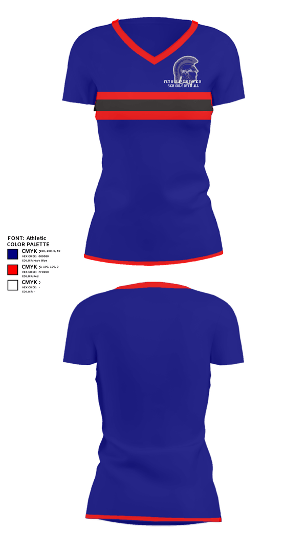 Women's Short Sleeve Vneck Shirt, Faith Baptist High School Softball, Softball, Teamtime, Team time, sublimation, custom sports apparel, team uniforms, spirit wear, spiritwear, sports uniforms, custom shirts, team store, custom team store, fundraiser sports, apparel fundraiser