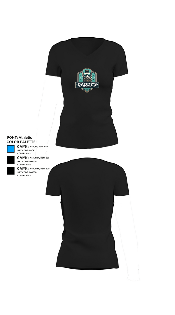 Womens Short Sleeve Vneck Shirt, Daddy’s Beard Company, , Teamtime, Team time, sublimation, custom sports apparel, team uniforms, spirit wear, spiritwear, sports uniforms, custom shirts, team store, custom team store, fundraiser sports, apparel fundraiser