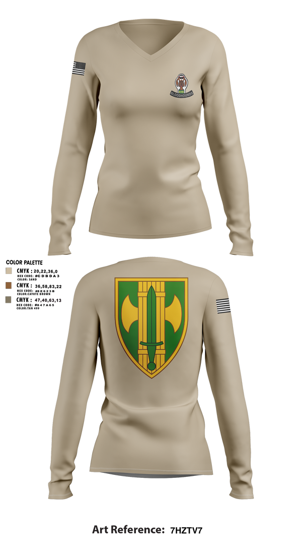 Womens Long Sleeve Vneck Shirt, 615th MP CO, , Teamtime, Team time, sublimation, custom sports apparel, team uniforms, spirit wear, spiritwear, sports uniforms, custom shirts, team store, custom team store, fundraiser sports, apparel fundraiser