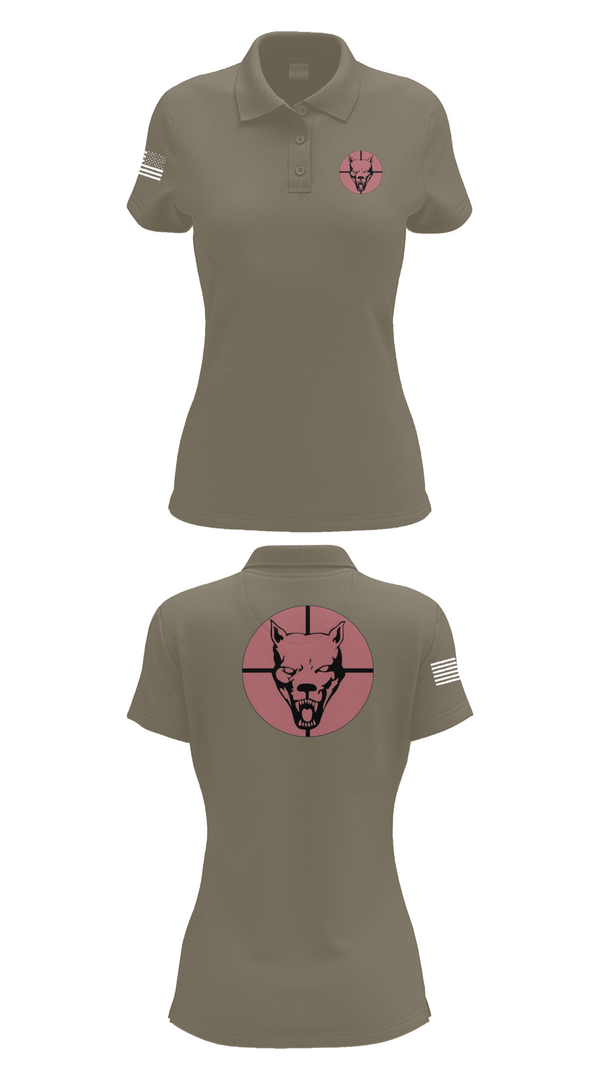 Womens Short Sleeve Performance Polo, Hellhound PLT, A CO, 2-8 CAV, , Teamtime, Team time, sublimation, custom sports apparel, team uniforms, spirit wear, spiritwear, sports uniforms, custom shirts, team store, custom team store, fundraiser sports, apparel fundraiser